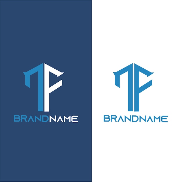 Plantilla de diseño de logotipo tf de letra inicial de monograma moderno