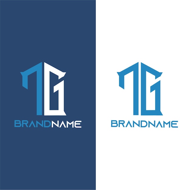 Plantilla de diseño de logotipo tg de letra inicial de monograma moderno