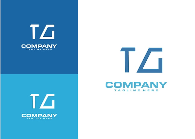 Plantilla de diseño de logotipo tg de letra inicial de monograma moderno