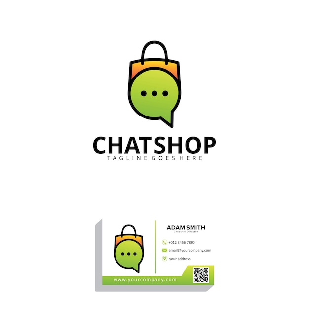 Plantilla de diseño de logotipo de tienda de chat