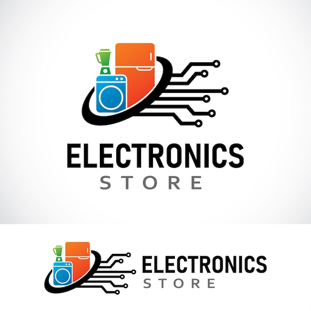 Vector plantilla de diseño de logotipo de una tienda de electrónica