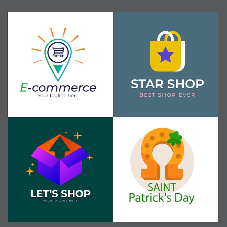 Vector plantilla de diseño de logotipo de tienda feliz stock de diseño de logotipo de compras