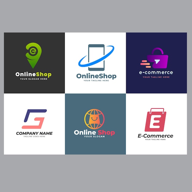 plantilla de diseño de logotipo de tienda feliz stock de diseño de logotipo de compras