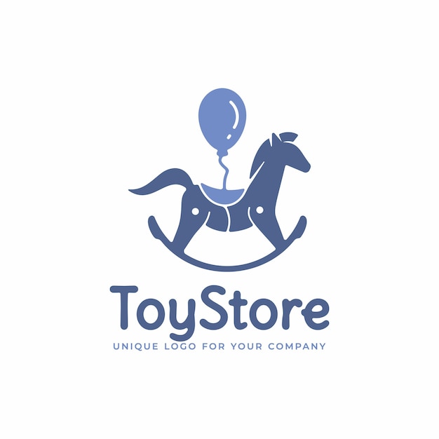 Plantilla de diseño de logotipo de tienda de juguetes única creativa.