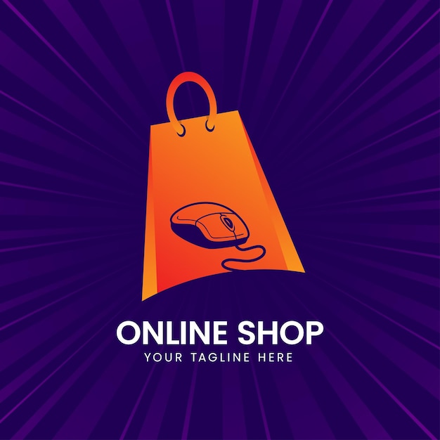 Plantilla de diseño de logotipo de tienda en línea. Perfecto para comercio electrónico, venta, tienda, tienda, descuento, tienda, sitio web.
