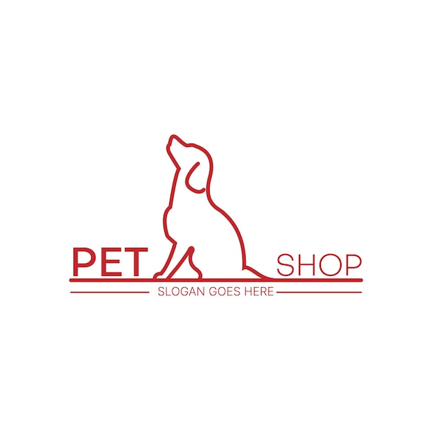 Plantilla de diseño de logotipo de tienda de mascotas para perros. ilustración vectorial