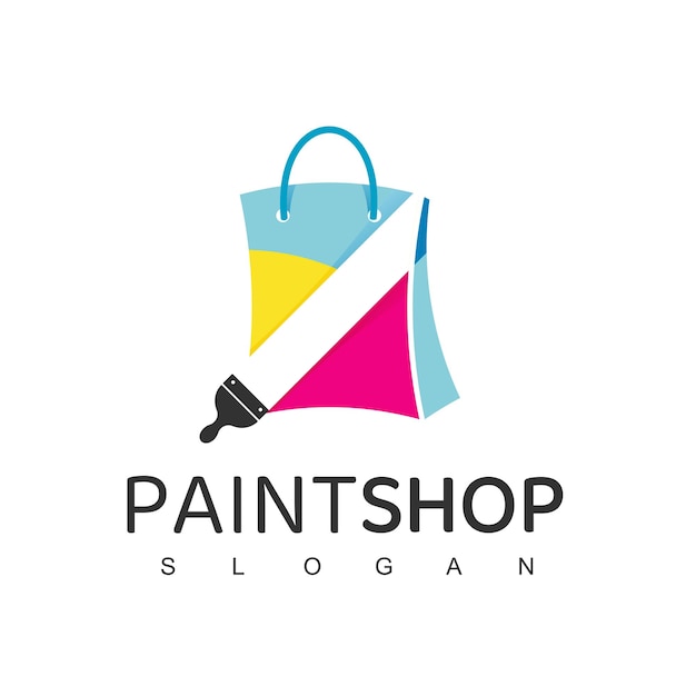Plantilla de diseño de logotipo de tienda de pintura