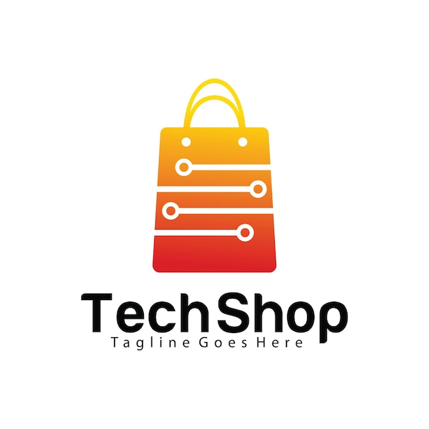Plantilla de diseño de logotipo de tienda de tecnología