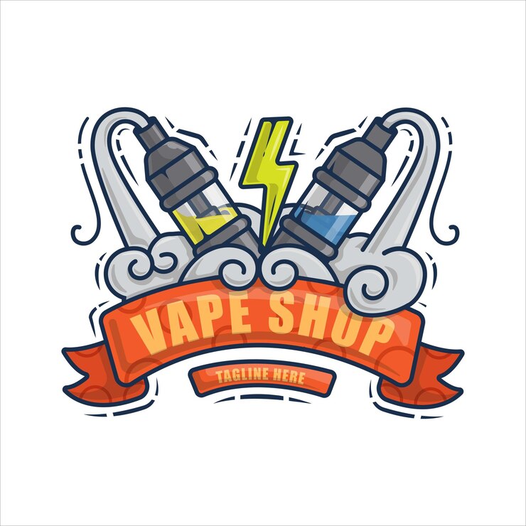 Plantilla de diseño de logotipo de tienda de vaporizador de cigarrillos electrónicos