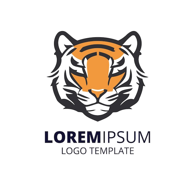 Plantilla de diseño de logotipo de tigre Diseño de logotipo de tigre mínimo Mascota de tigre Logotipo de cabeza de tigre