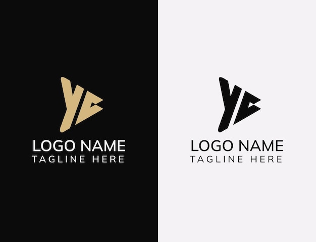 Plantilla de diseño de logotipo de tipografía yc Vector Premium