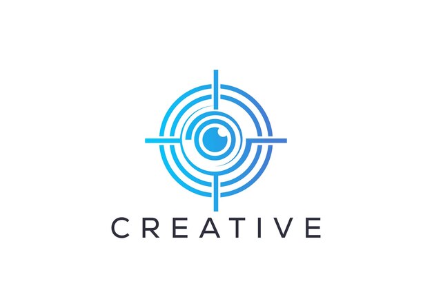 plantilla de diseño de logotipo de tiro al blanco de arma mínima y profesional