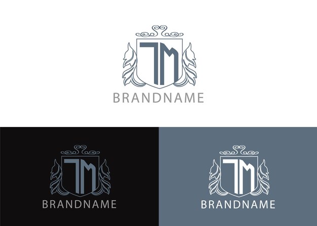 Plantilla de diseño de logotipo tm de letra inicial de monograma moderno