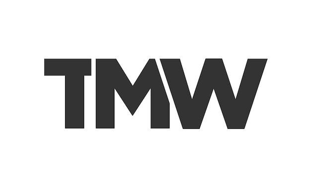plantilla de diseño de logotipo de TMW con texto en negrita fuerte y moderno logotipo vectorial basado en inicial con tipografía simple y mínima identidad de empresa de moda