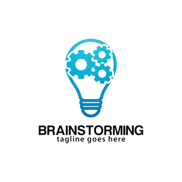 plantilla de diseño de logotipo de tormenta de ideas creativa