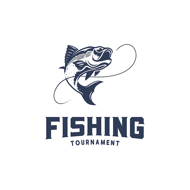 Plantilla de diseño de logotipo de torneo de pesca