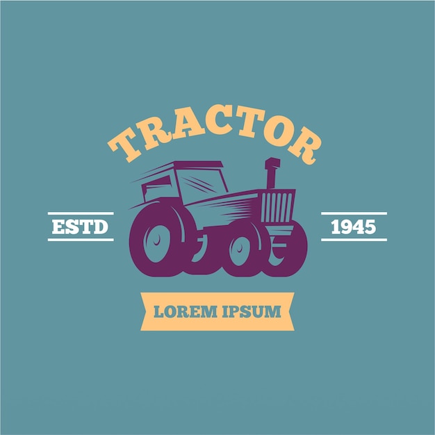 Plantilla de diseño de logotipo de tractor agrícola