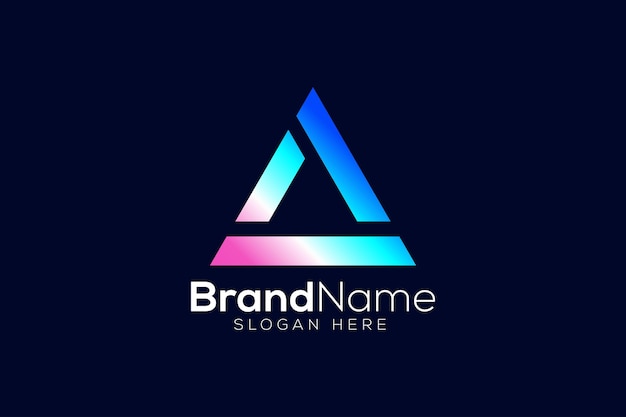 Plantilla de diseño de logotipo de triángulo abstracto colorido