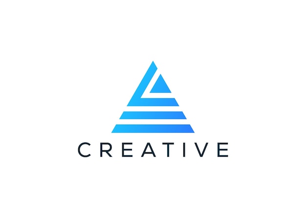 plantilla de diseño de logotipo de triángulo abstracto mínimo y profesional