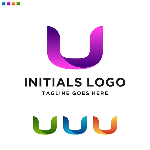 Plantilla de diseño de logotipo u inicial de letra mínima. ilustración del logotipo vectorial
