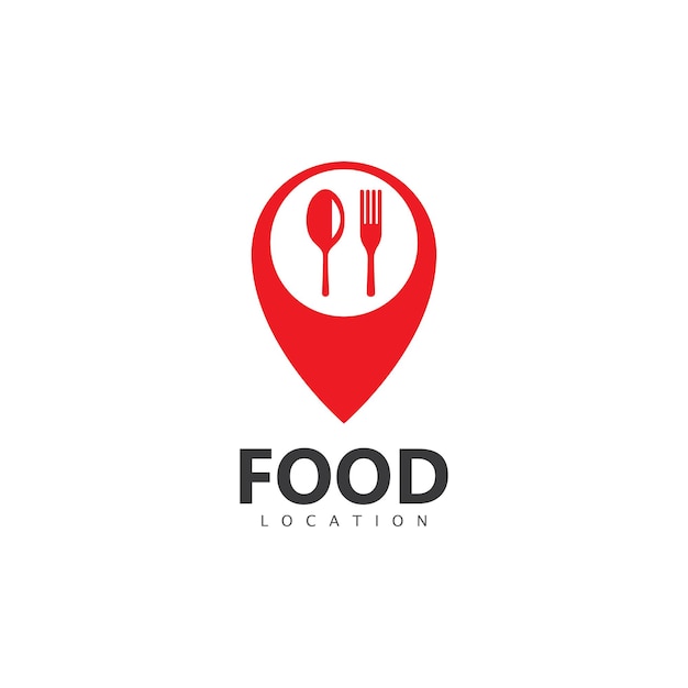 Plantilla de diseño de logotipo de ubicación de alimentos