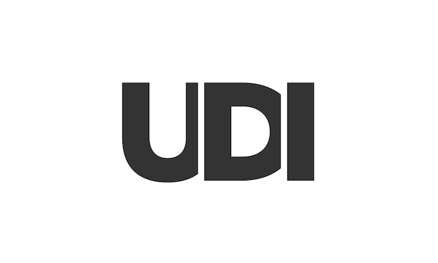 plantilla de diseño de logotipo UDI con texto en negrita fuerte y moderno logotipo vectorial basado en iniciales con tipografía simple y mínima identidad de empresa de moda