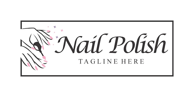 Plantilla de diseño de logotipo de uñas con estilo abstracto creativo Vector Premium