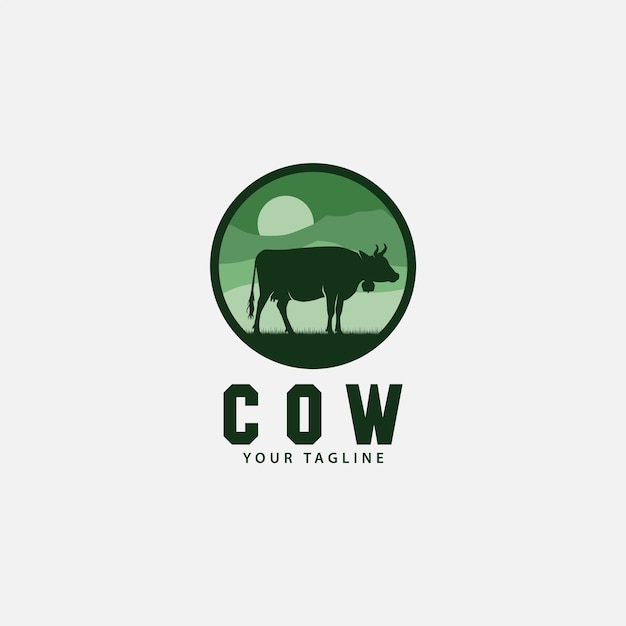Plantilla de diseño de logotipo de vaca