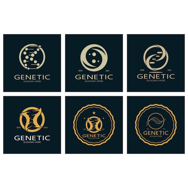 Plantilla de diseño de logotipo de vector de ADNlogotipo médico modernosímbolo de icono de ciencia de laboratorio