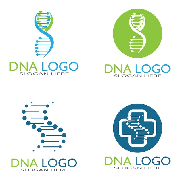 Plantilla de diseño de logotipo de vector de ADNlogotipo médico modernosímbolo de icono de ciencia de laboratoriosigno de farmacología coloridovector