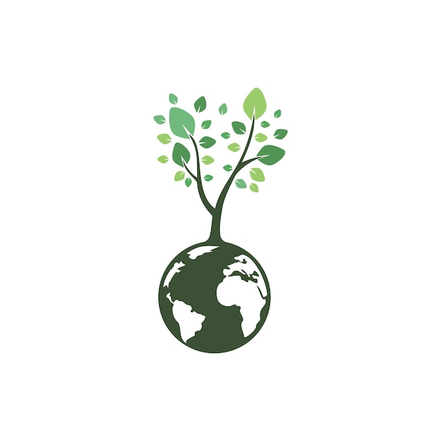 Plantilla de diseño de logotipo de vector de árbol de globo