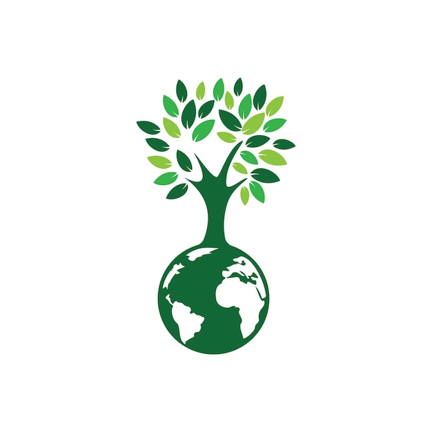 Plantilla de diseño de logotipo de vector de árbol de globo