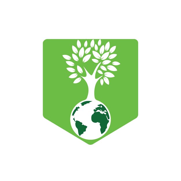 Plantilla de diseño de logotipo de vector de árbol de globo