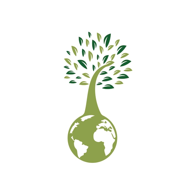 Plantilla de diseño de logotipo de vector de árbol de globo