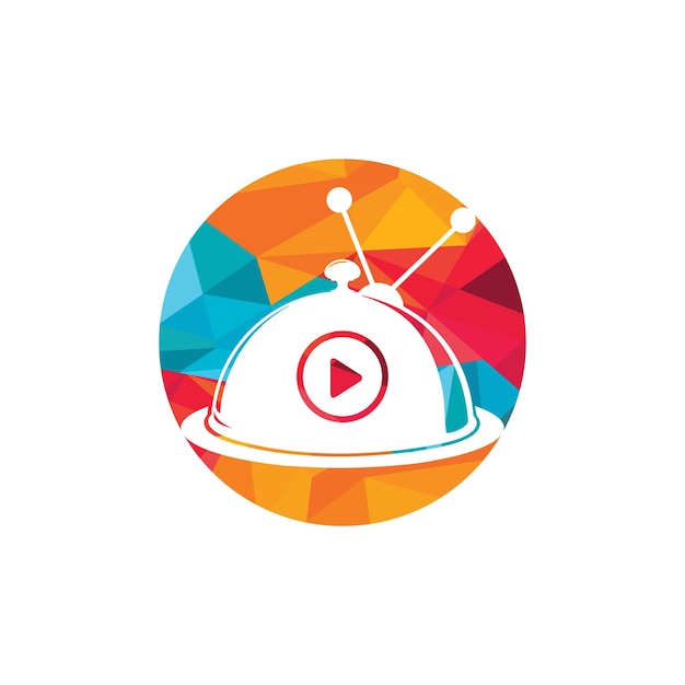 Plantilla de diseño de logotipo de vector de bistro comida tv