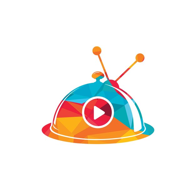 Plantilla de diseño de logotipo de vector de bistro comida tv