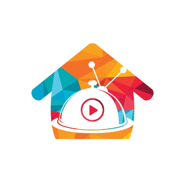 Plantilla de diseño de logotipo de vector de bistro comida tv