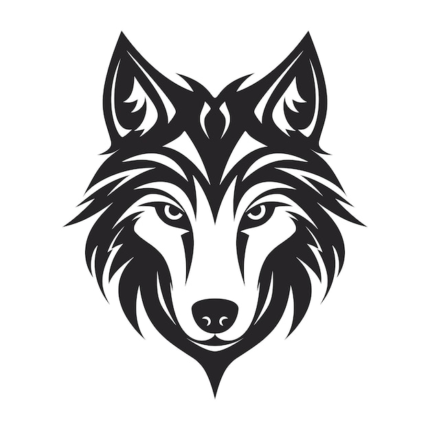 Plantilla de diseño de logotipo de vector de cabeza de lobo Se puede utilizar para emblema de etiqueta de impresión de camiseta