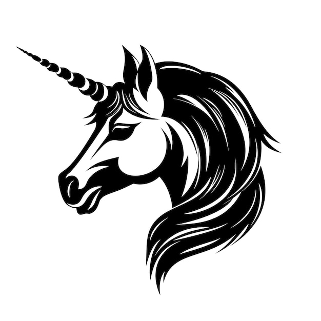 Plantilla de diseño de logotipo de vector de cabeza de unicornio se puede utilizar para el emblema de etiqueta de impresión de camiseta