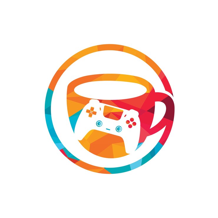 Vector plantilla de diseño de logotipo de vector de café de jugador