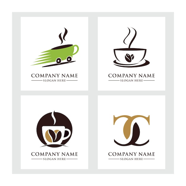 Plantilla de diseño de logotipo de vector de café