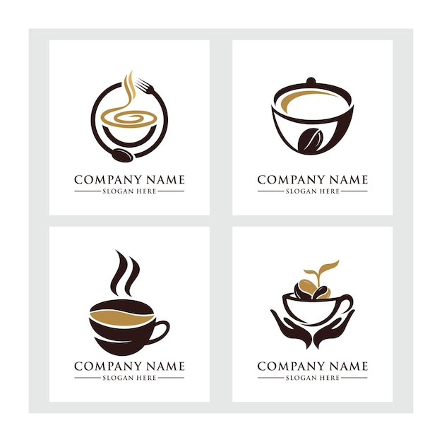 Plantilla de diseño de logotipo de vector de café