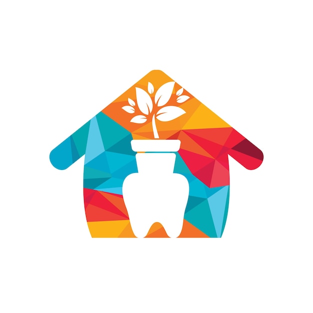 Vector plantilla de diseño de logotipo de vector de casa de jardín dental