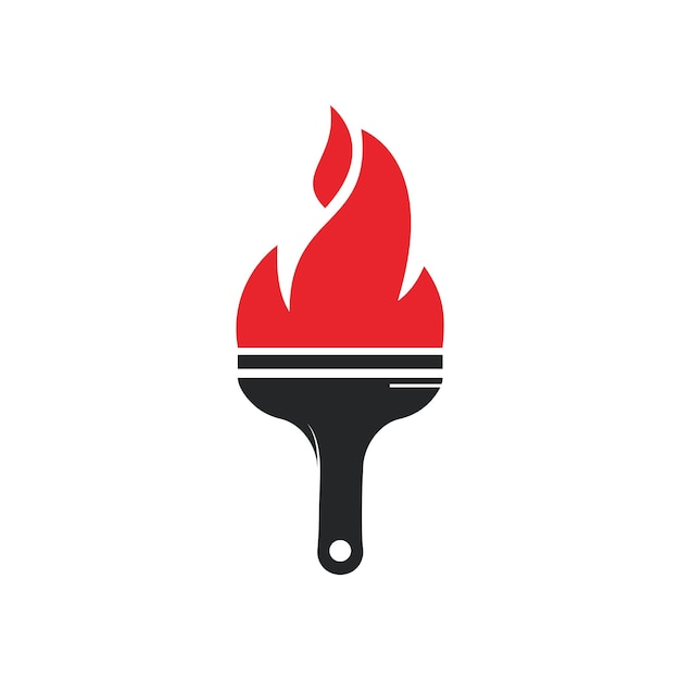 Plantilla de diseño de logotipo de vector de cepillo de fuego