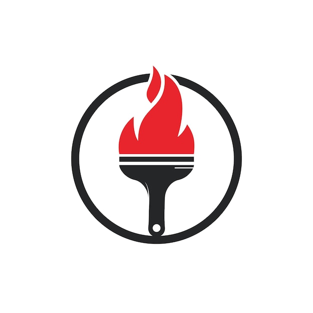 Plantilla de diseño de logotipo de vector de cepillo de fuego