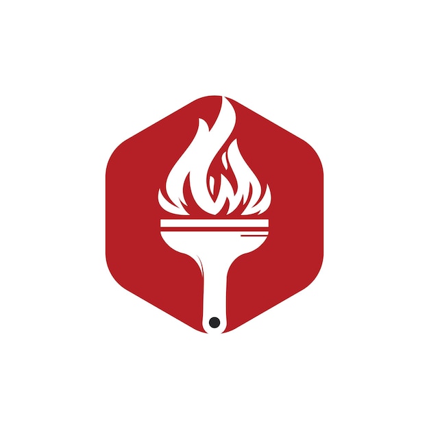 Plantilla de diseño de logotipo de vector de cepillo de fuego