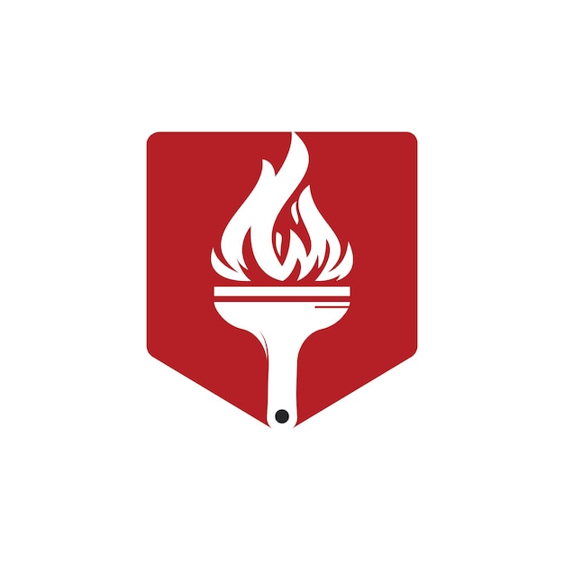 Plantilla de diseño de logotipo de vector de cepillo de fuego