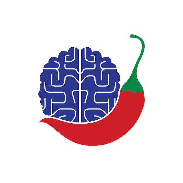 Plantilla de diseño de logotipo de vector de cerebro de Chile