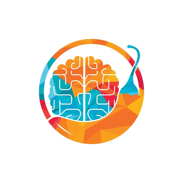 Plantilla de diseño de logotipo de vector de cerebro de Chile