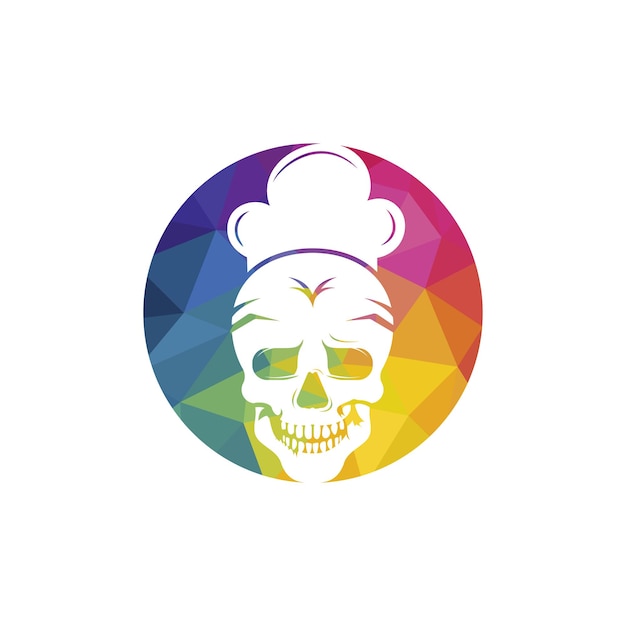 Plantilla de diseño de logotipo de vector de chef de cráneo